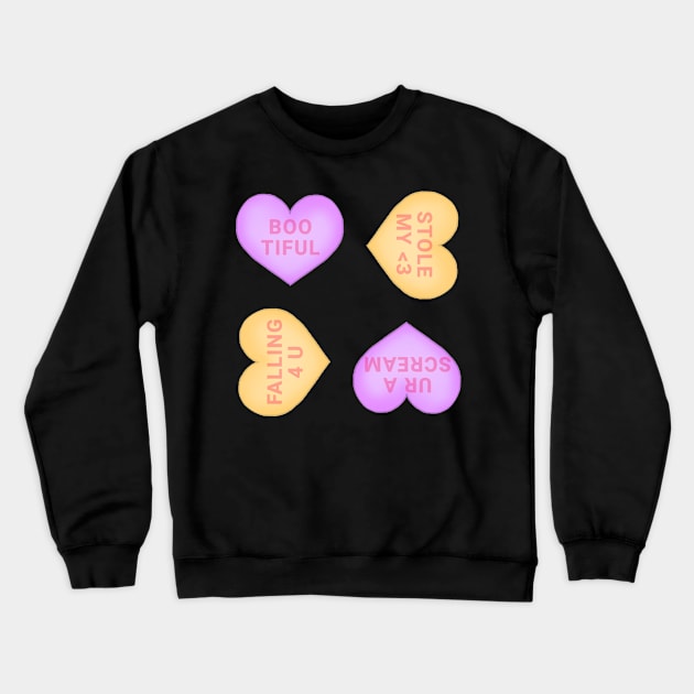 Halloween Conversation Hearts Sticker Pack Crewneck Sweatshirt by dogbone42